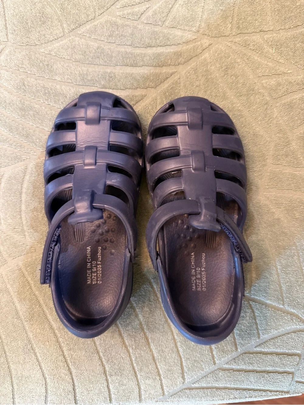 New Toddler Kids Closed-Toe Jelly Sandals - Navy Size 9 10